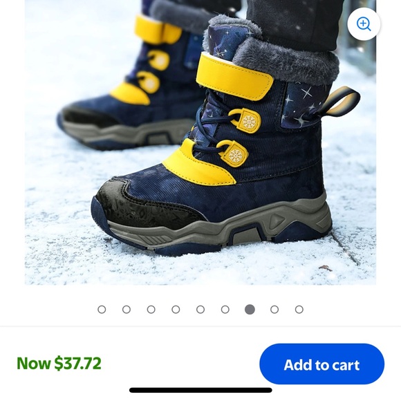 Boys Winter snow Boots dark blue color size 5 5.5 - Picture 8 of 9